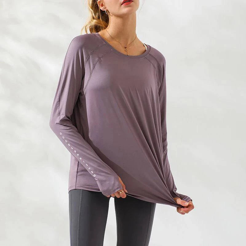 
                  
                    Fitness sporttop lange mouwen - losse pasvorm, plus-size - SkinzLine
                  
                