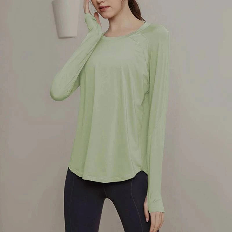 
                  
                    Fitness sporttop lange mouwen - losse pasvorm, plus-size - SkinzLine
                  
                