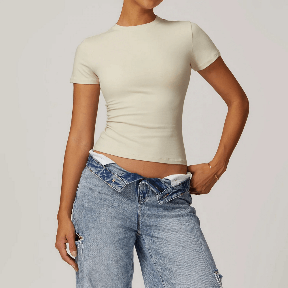 
                  
                    Dames Yoga T-Shirt – Ademend & Sneldrogend - SkinzLine
                  
                