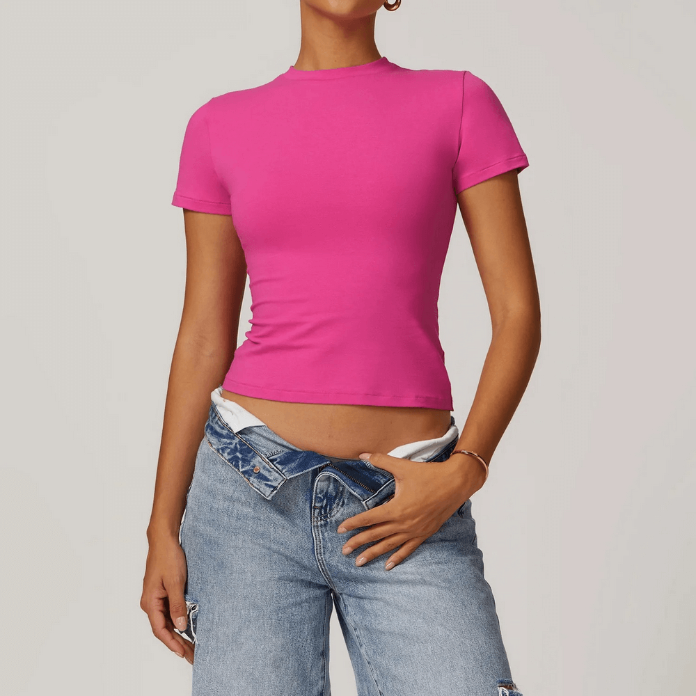 
                  
                    Dames Yoga T-Shirt – Ademend & Sneldrogend - SkinzLine
                  
                