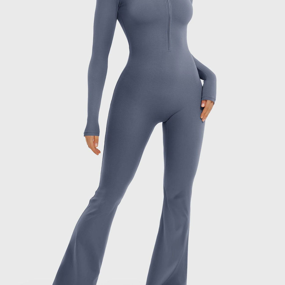 
                  
                    Naadloze Sport Jumpsuit – Lange Mouwen & Flared Pijpen - SkinzLine
                  
                