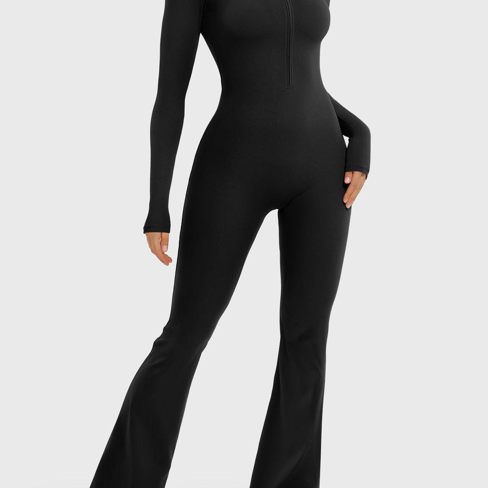 
                  
                    Naadloze Sport Jumpsuit – Lange Mouwen & Flared Pijpen - SkinzLine
                  
                