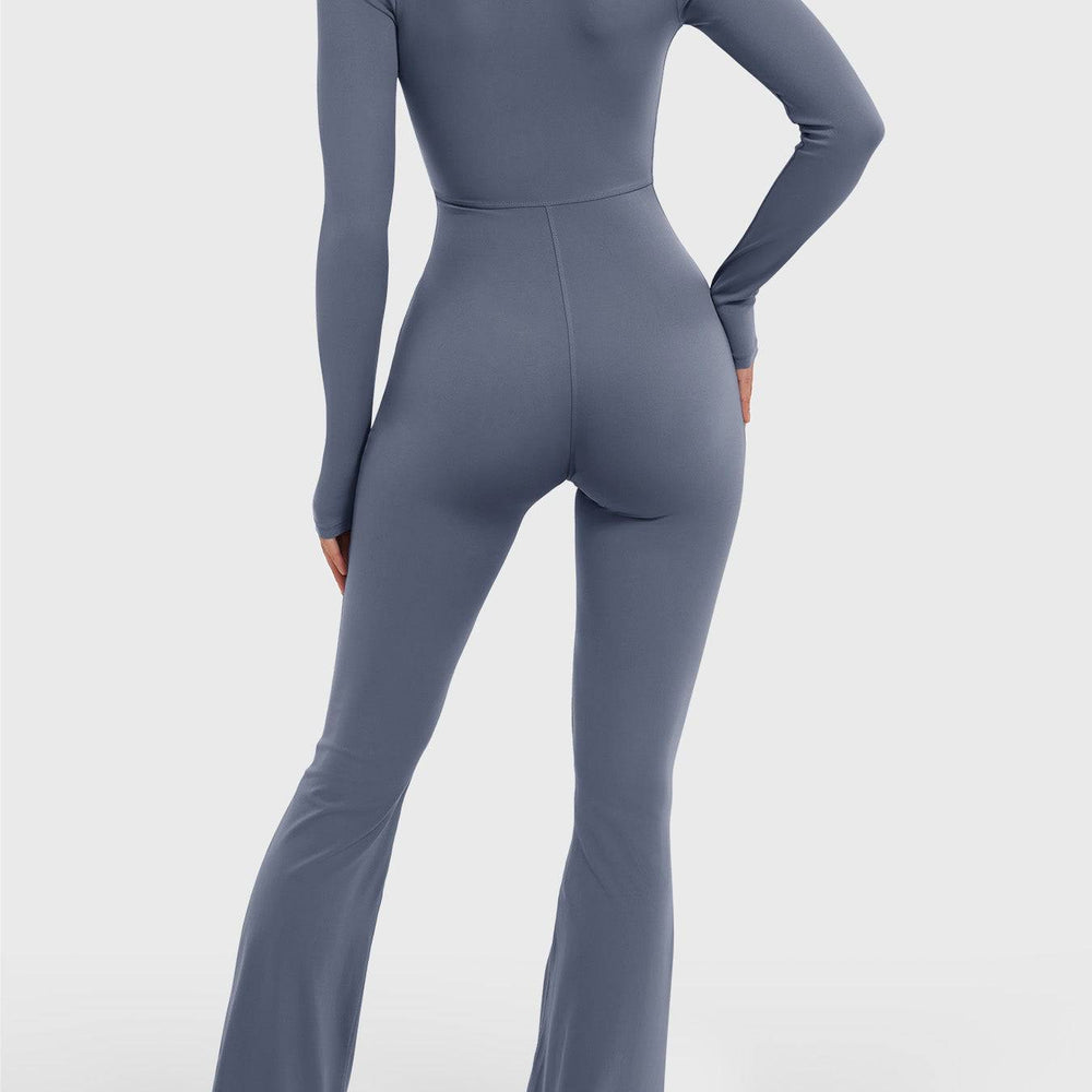 
                  
                    Naadloze Sport Jumpsuit – Lange Mouwen & Flared Pijpen - SkinzLine
                  
                