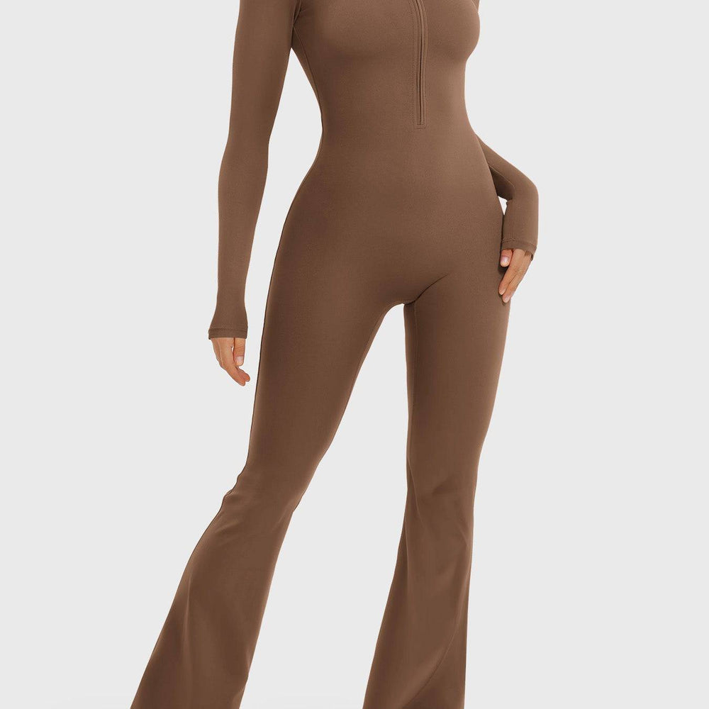 
                  
                    Naadloze Sport Jumpsuit – Lange Mouwen & Flared Pijpen - SkinzLine
                  
                