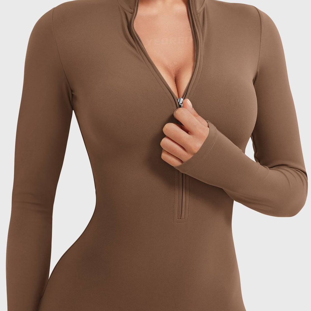 
                  
                    Naadloze Sport Jumpsuit – Lange Mouwen & Flared Pijpen - SkinzLine
                  
                