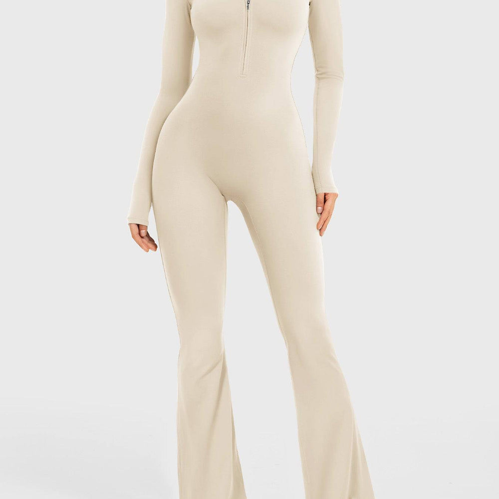 
                  
                    Naadloze Sport Jumpsuit – Lange Mouwen & Flared Pijpen - SkinzLine
                  
                