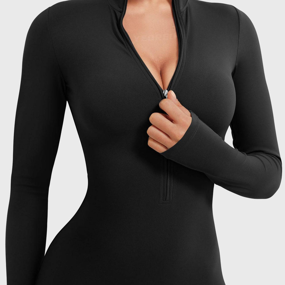 
                  
                    Naadloze Sport Jumpsuit – Lange Mouwen & Flared Pijpen - SkinzLine
                  
                