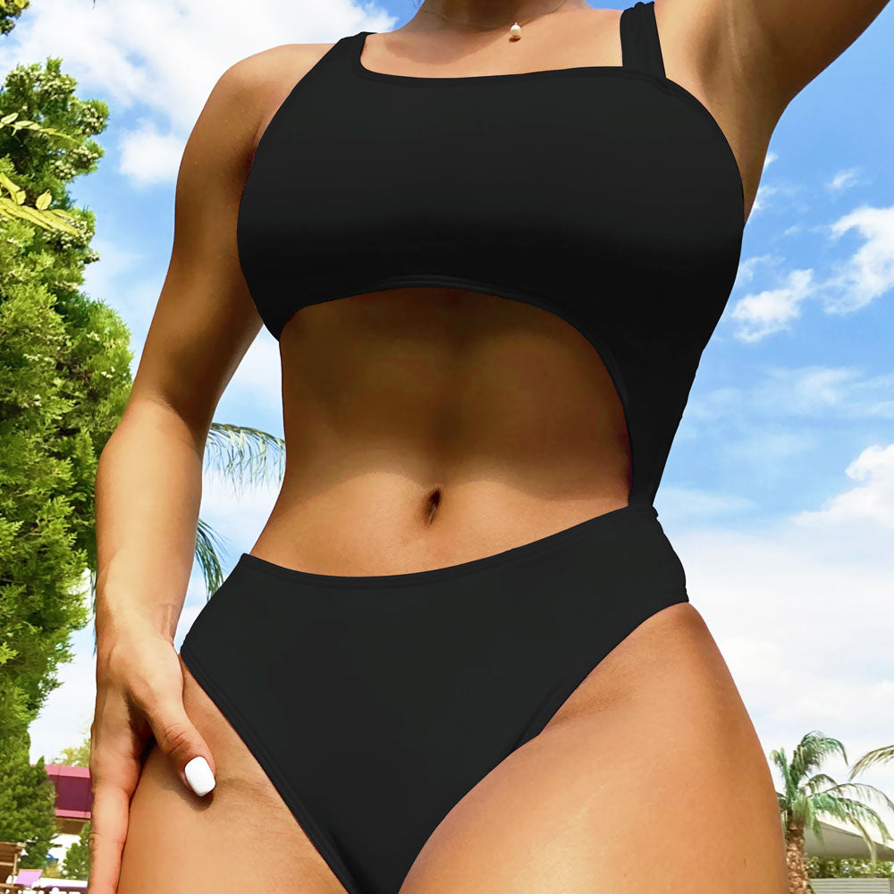 Asymmetrisch Cut-Out High Cut Brazilian Monokini - SkinzLine