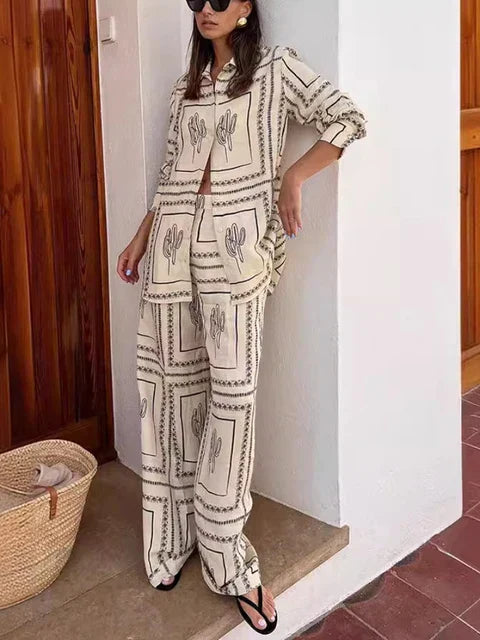 Marvella | Boho Chic Tweedelige Dames Set met Print - SkinzLine