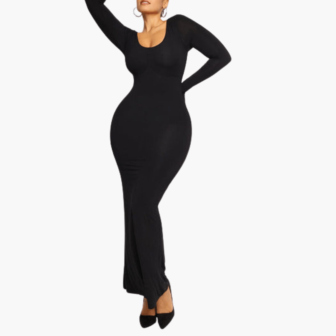 2-in-1 Shapewear Jurk met Lange Mouwen en Ingebouwd Korset - SkinzLine