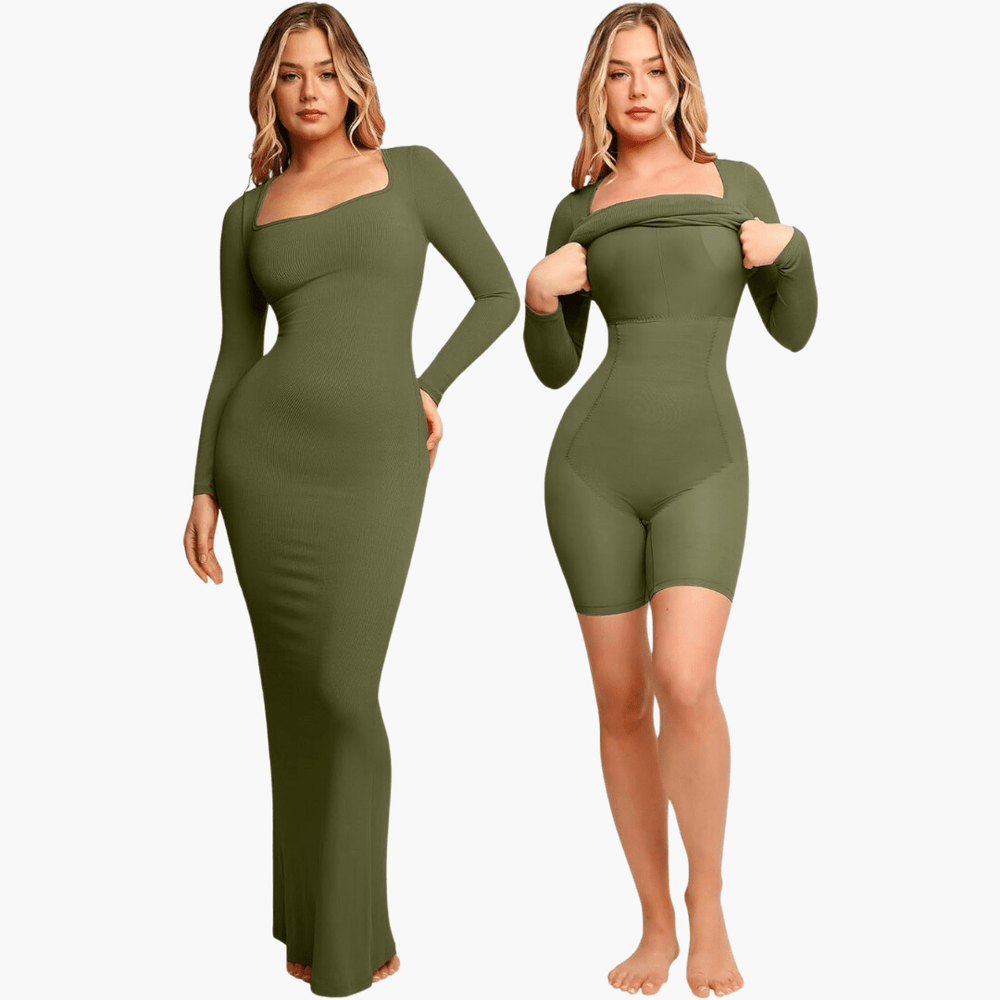 
                  
                    2-in-1 Shapewear Jurk met Lange Mouwen en Ingebouwd Korset - SkinzLine
                  
                
