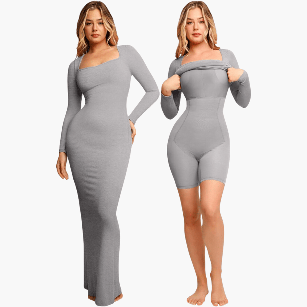 
                  
                    2-in-1 Shapewear Jurk met Lange Mouwen en Ingebouwd Korset - SkinzLine
                  
                
