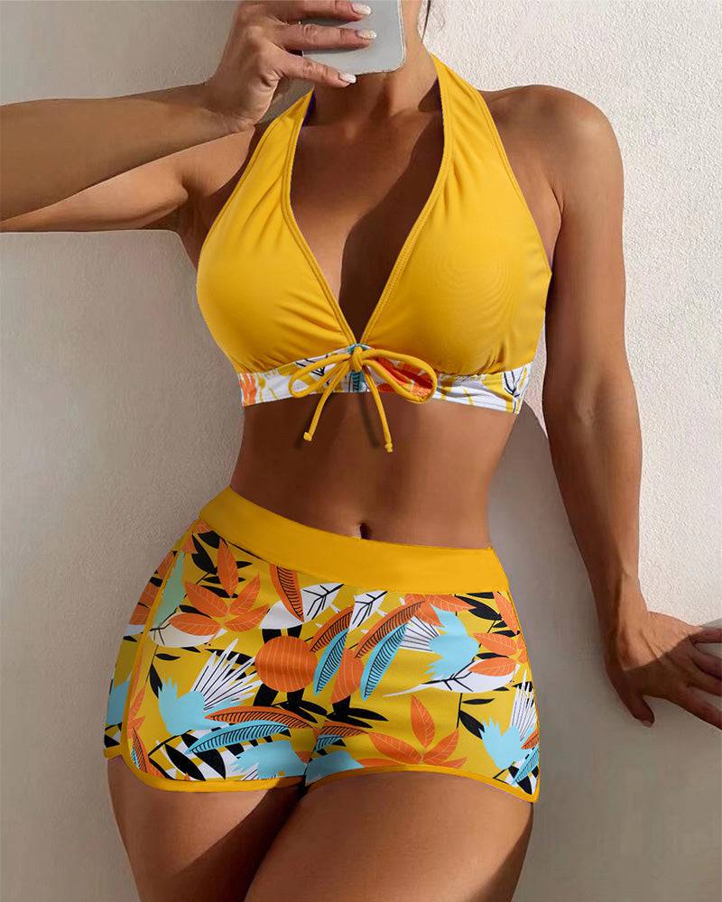 
                  
                    Sportieve High Waist Bikini Set – Patchwork Design & Comfort - SkinzLine
                  
                