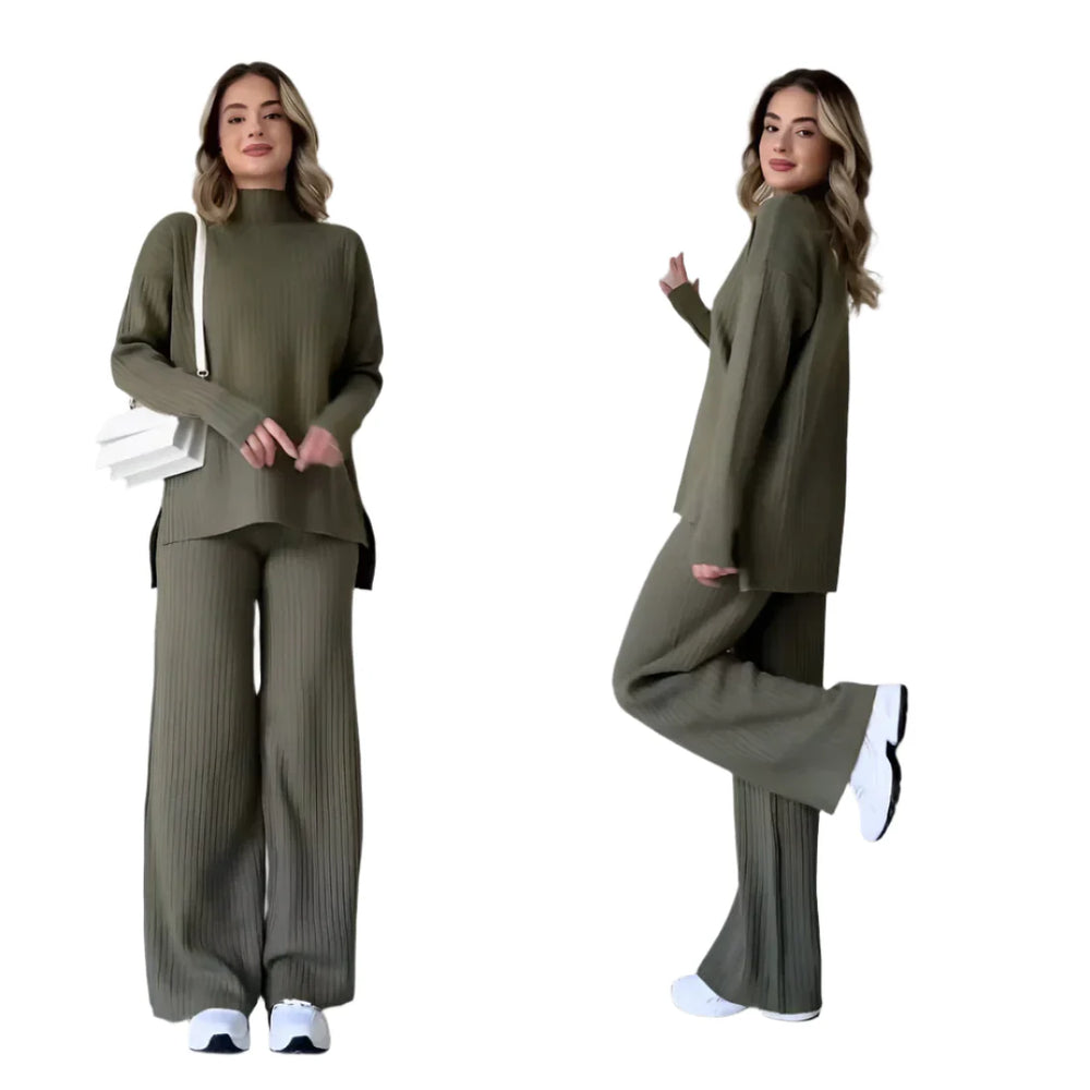 
                  
                    Eloria | Dames Lounge Set met Coltrui en Broek - SkinzLine
                  
                