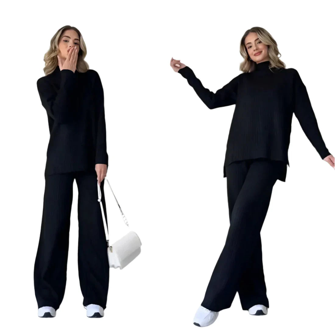 Eloria | Dames Lounge Set met Coltrui en Broek - SkinzLine