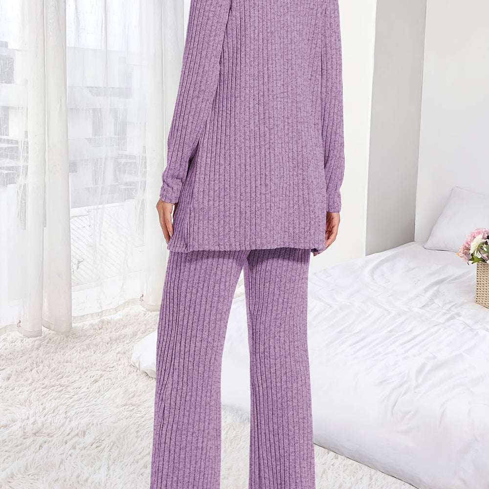 
                  
                    Dames Gebreide Drie-delige Set - Vest - Wijde Broek - Cardigan - SkinzLine
                  
                