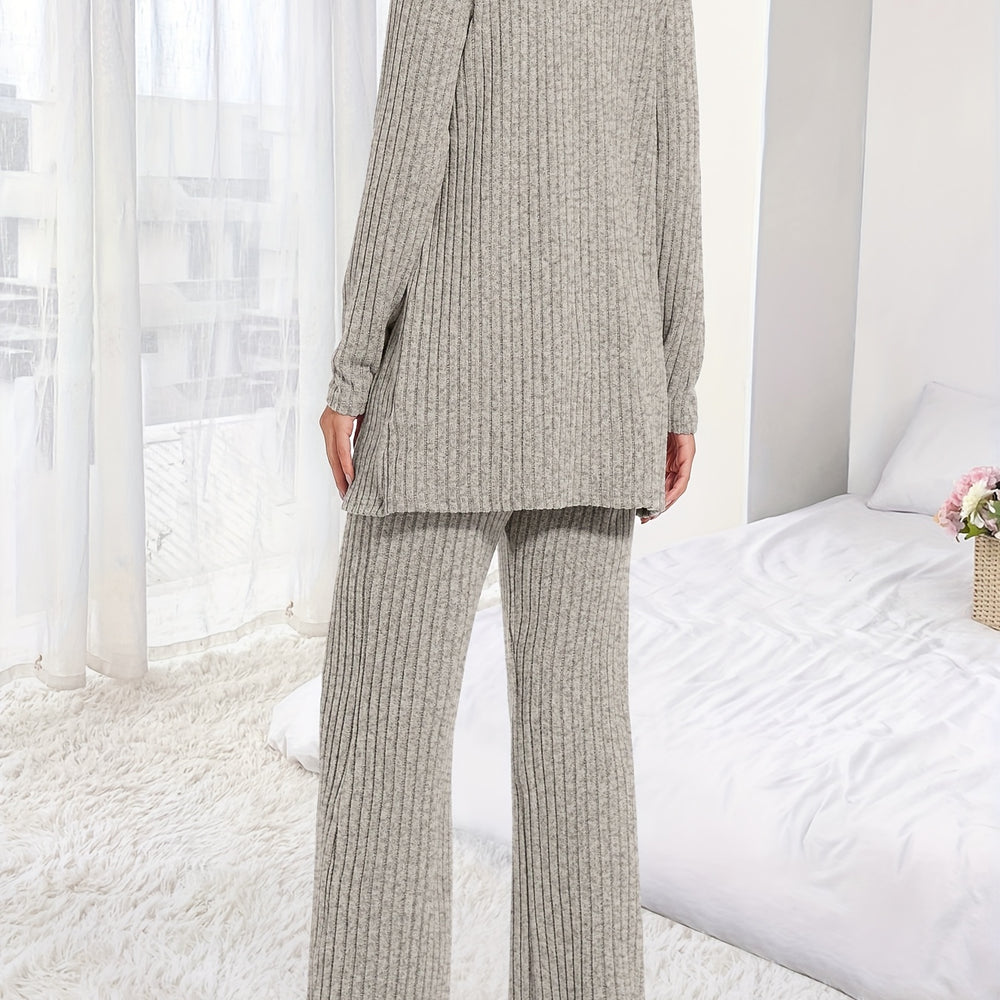 
                  
                    Dames Gebreide Drie-delige Set - Vest - Wijde Broek - Cardigan - SkinzLine
                  
                