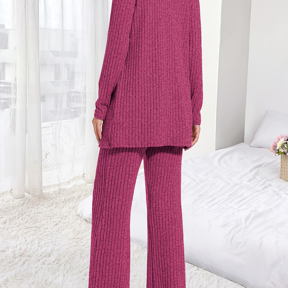
                  
                    Dames Gebreide Drie-delige Set - Vest - Wijde Broek - Cardigan - SkinzLine
                  
                
