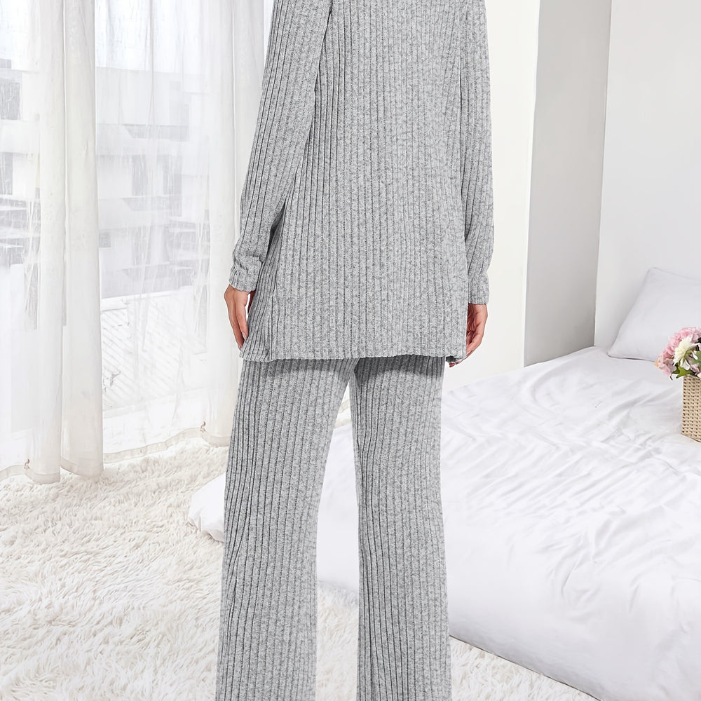 
                  
                    Dames Gebreide Drie-delige Set - Vest - Wijde Broek - Cardigan - SkinzLine
                  
                