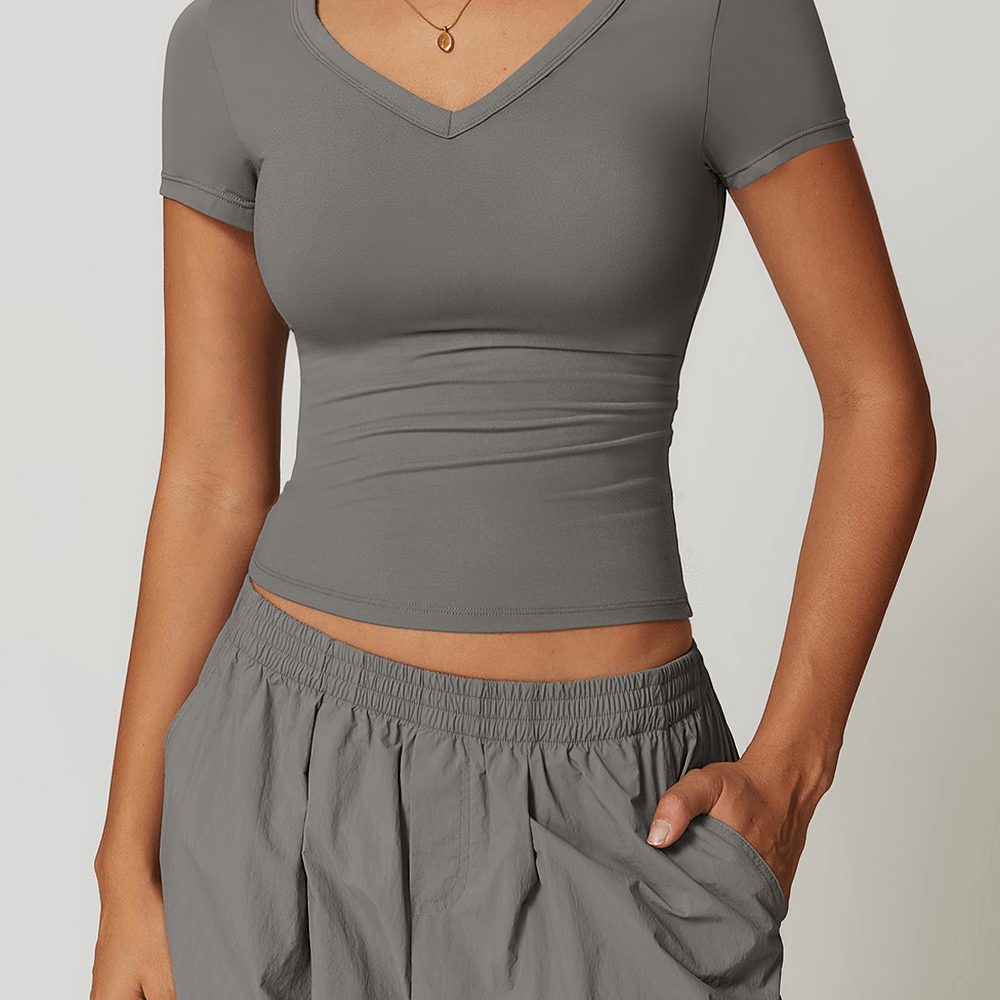 Dames Sport T-Shirt V-Hals – Sneldrogend - SkinzLine