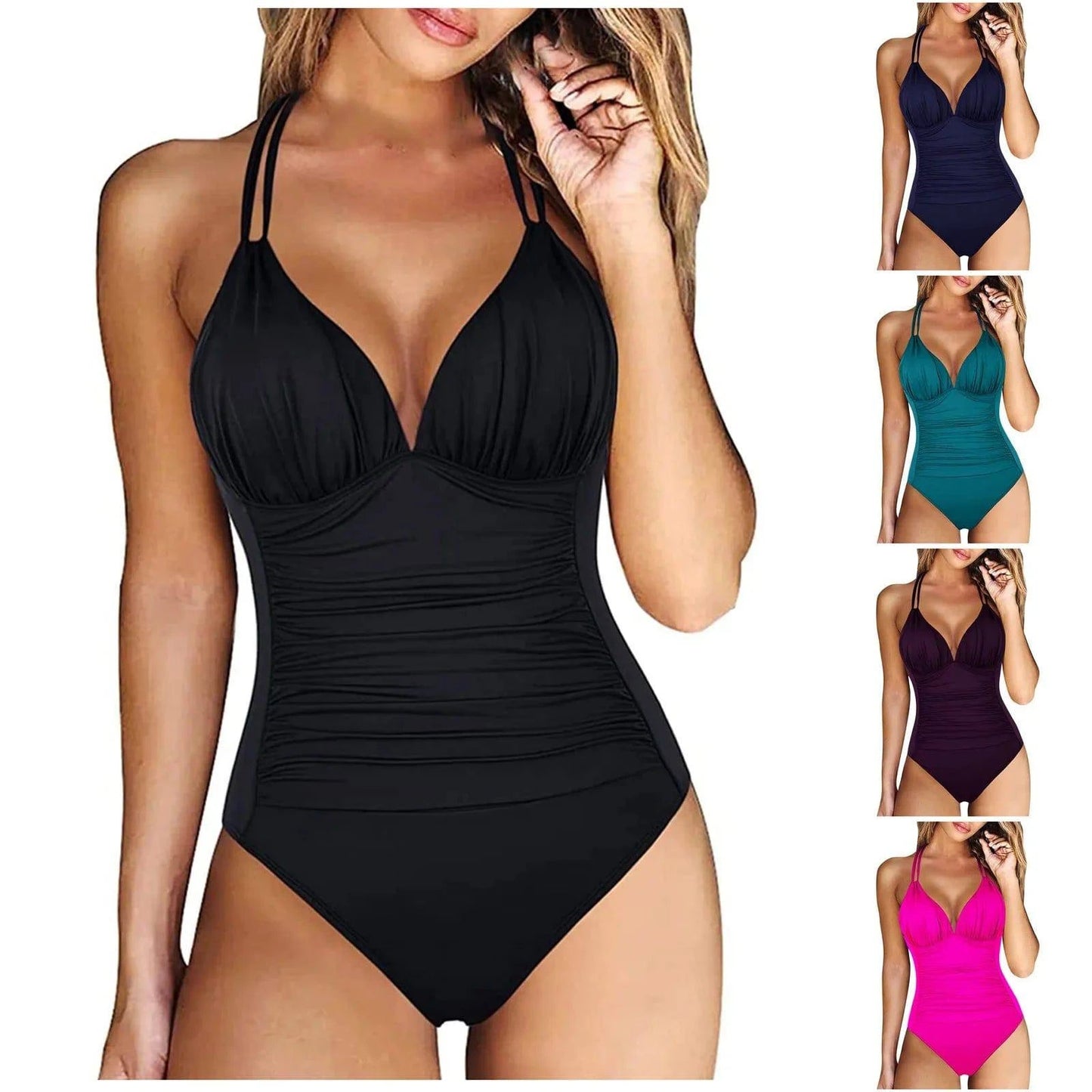 Elegante Dames Badpak met V-hals - SkinzLine