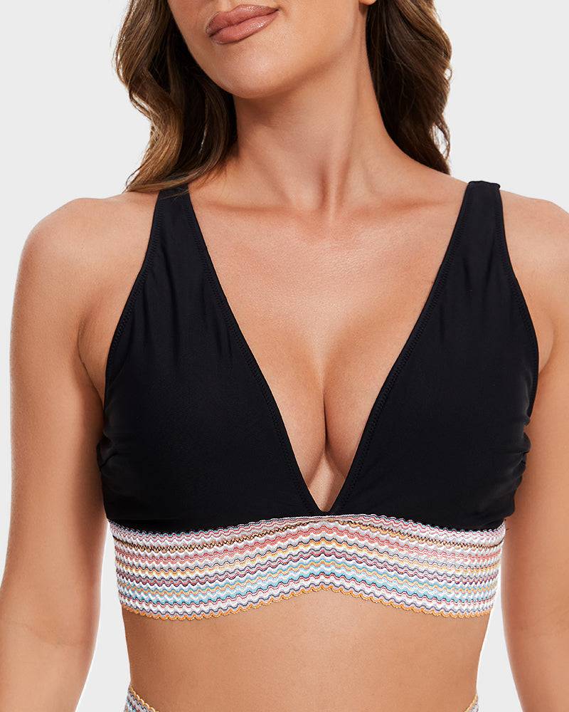 
                  
                    High-Waisted Tummy Control Color Block Bikini Set - SkinzLine
                  
                
