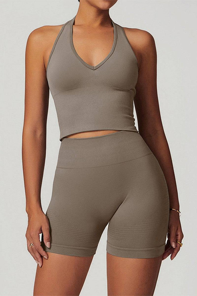 
                  
                    Naadloze Haltertop & Shorts Set - Yoga & Fitness - SkinzLine
                  
                