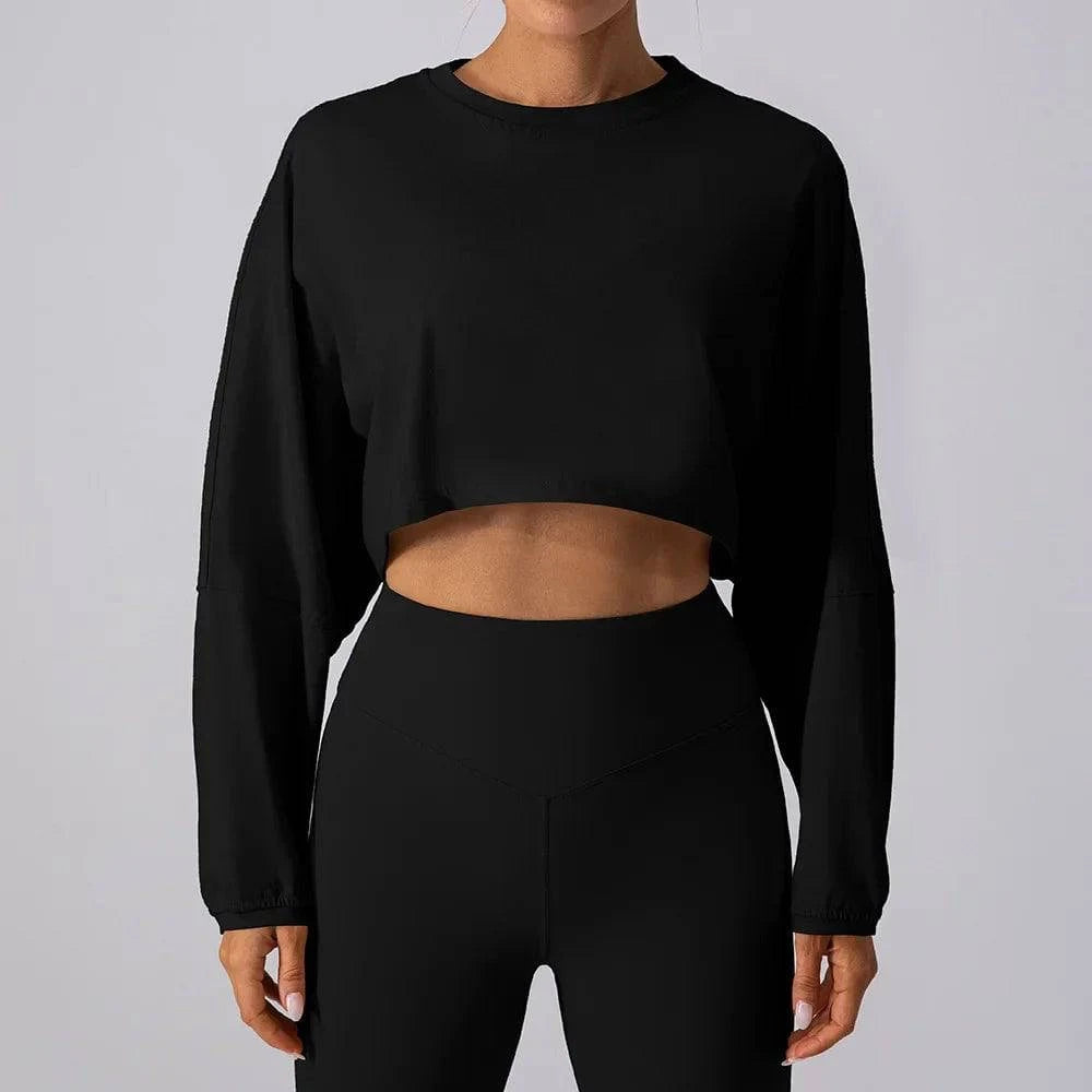 
                  
                    Oversized Sport Crop Top - Lange Mouwen, Ademend - SkinzLine
                  
                