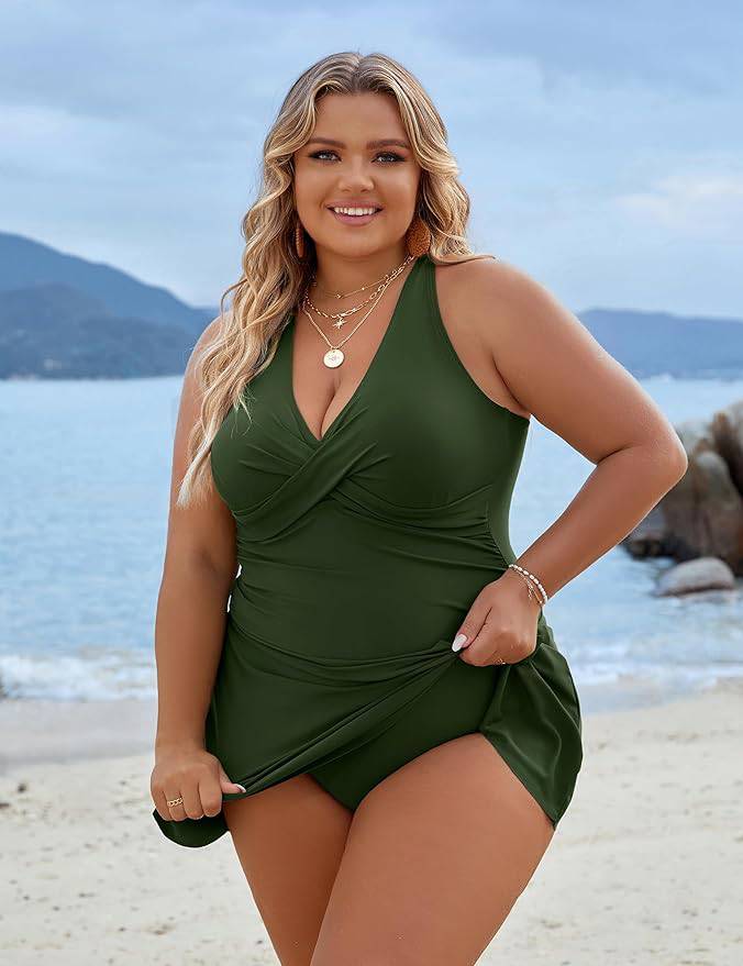 
                  
                    Plus Size Zwemjurk Badpak – Tummy Control & Flatterend Design - SkinzLine
                  
                