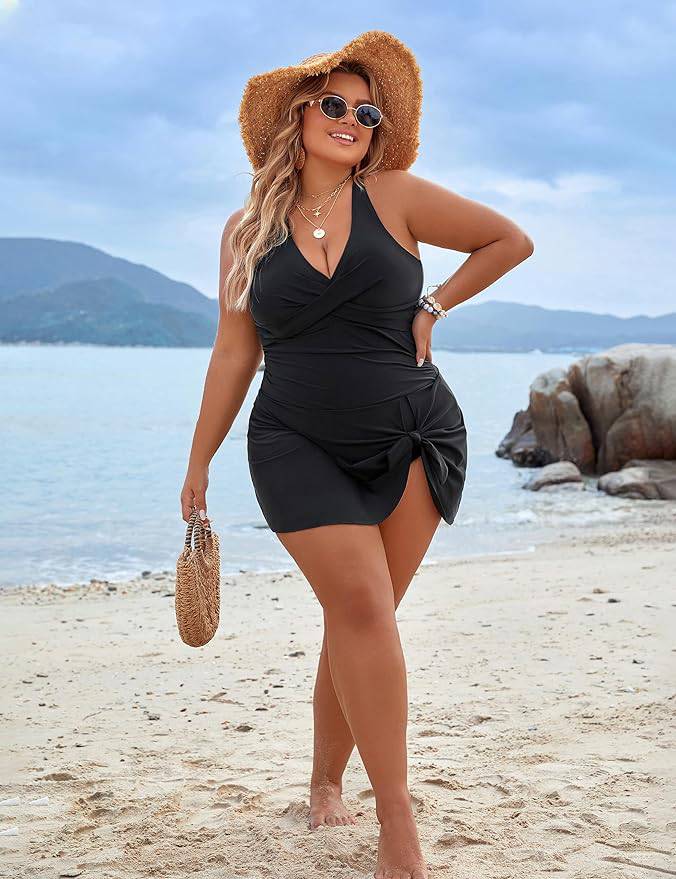 Plus Size Zwemjurk Badpak – Tummy Control & Flatterend Design - SkinzLine