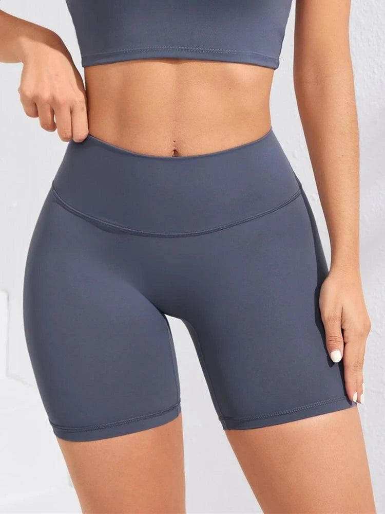 Dames Hoge Taille Squat Proof Shorts - SkinzLine