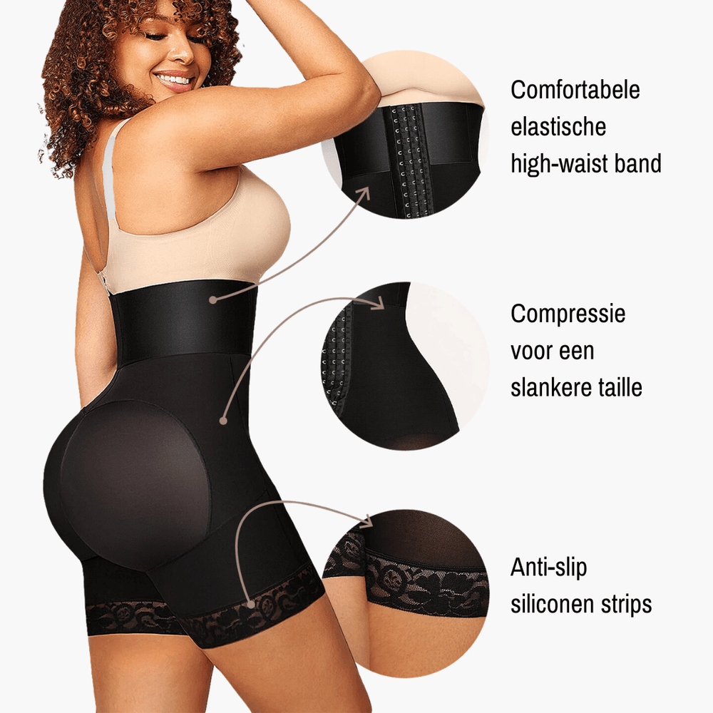 
                  
                    Hoog Getailleerde Bodyshaper Short – Verstelbare Compressie - SkinzLine
                  
                