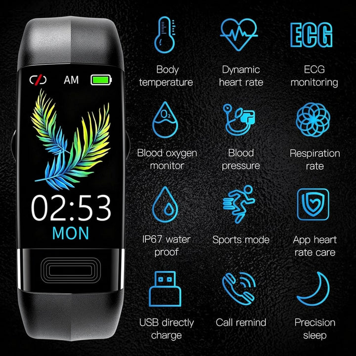 Smartwatch met ECG, hartslag, bloeddruk en slaapmonitoring voor dames en heren | Fitnesstracker | Vitaro