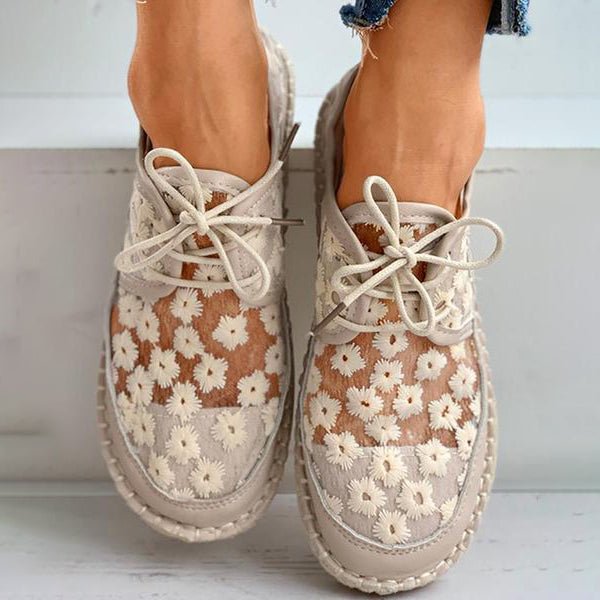 Ergonomische Geborduurde Sneakers dames - Liz