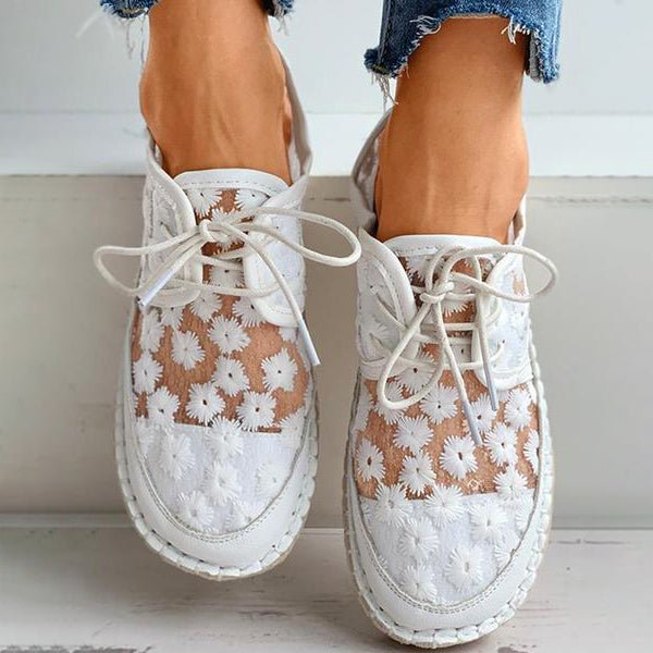 Ergonomische Geborduurde Sneakers dames - Liz