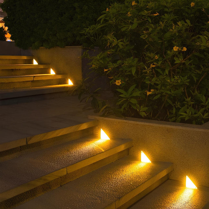 Zonne-energie buitenverlichting terrasverlichting trap waterdicht LED driehoekig traplamp