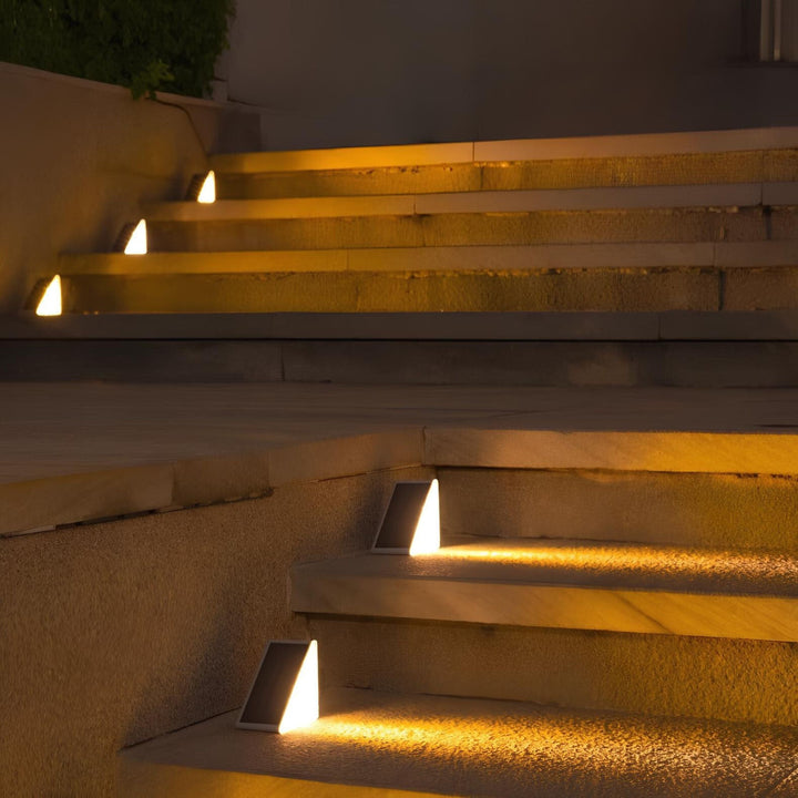 Zonne-energie buitenverlichting terrasverlichting trap waterdicht LED driehoekig traplamp