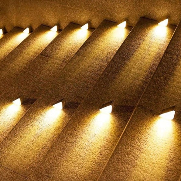 Zonne-energie buitenverlichting terrasverlichting trap waterdicht LED driehoekig traplamp