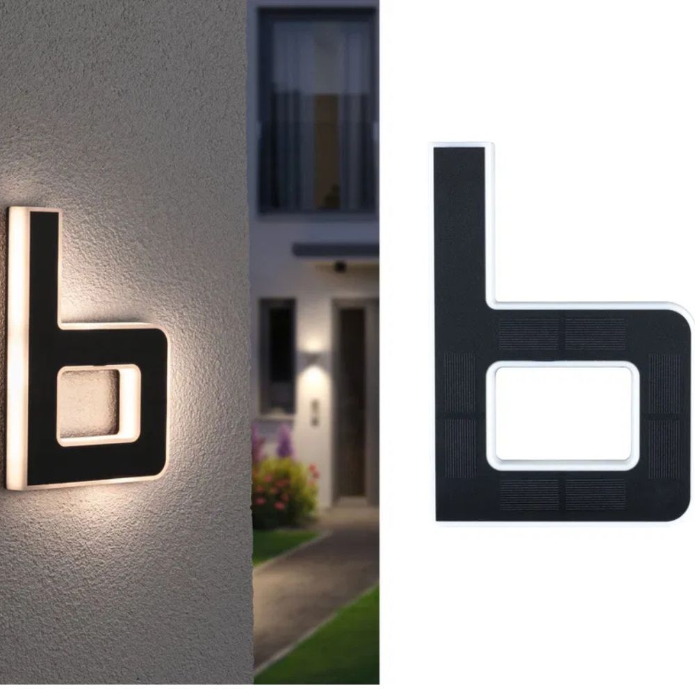 Zonneverlicht huisnummer met LED en schemersensor