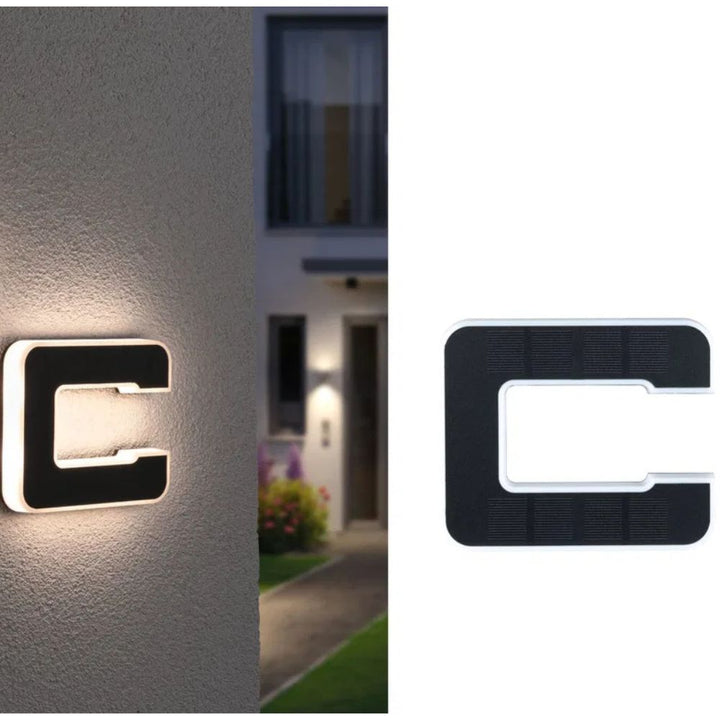 Zonneverlicht huisnummer met LED en schemersensor