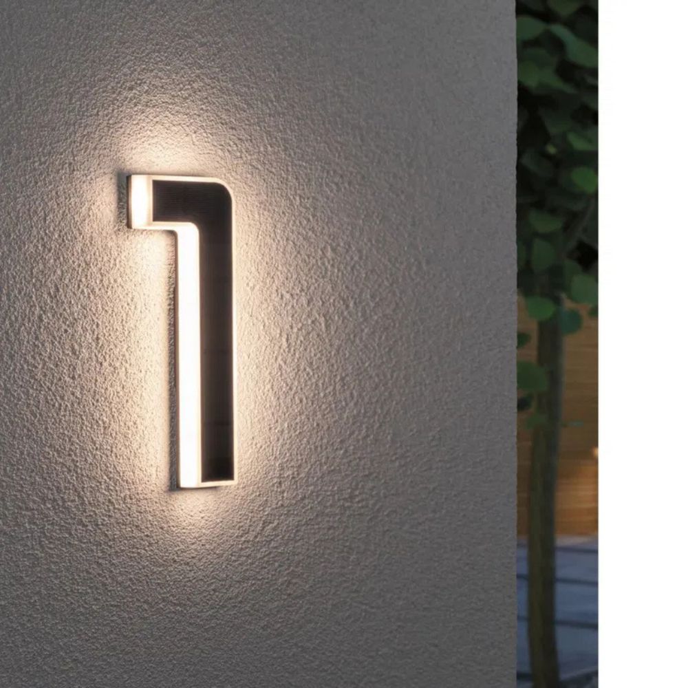 Zonneverlicht huisnummer met LED en schemersensor