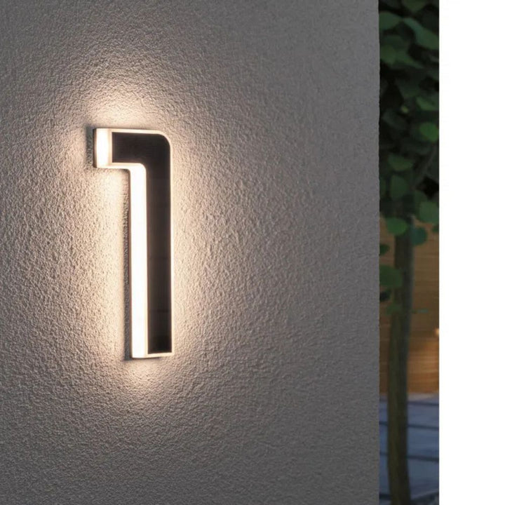 Zonneverlicht huisnummer met LED en schemersensor