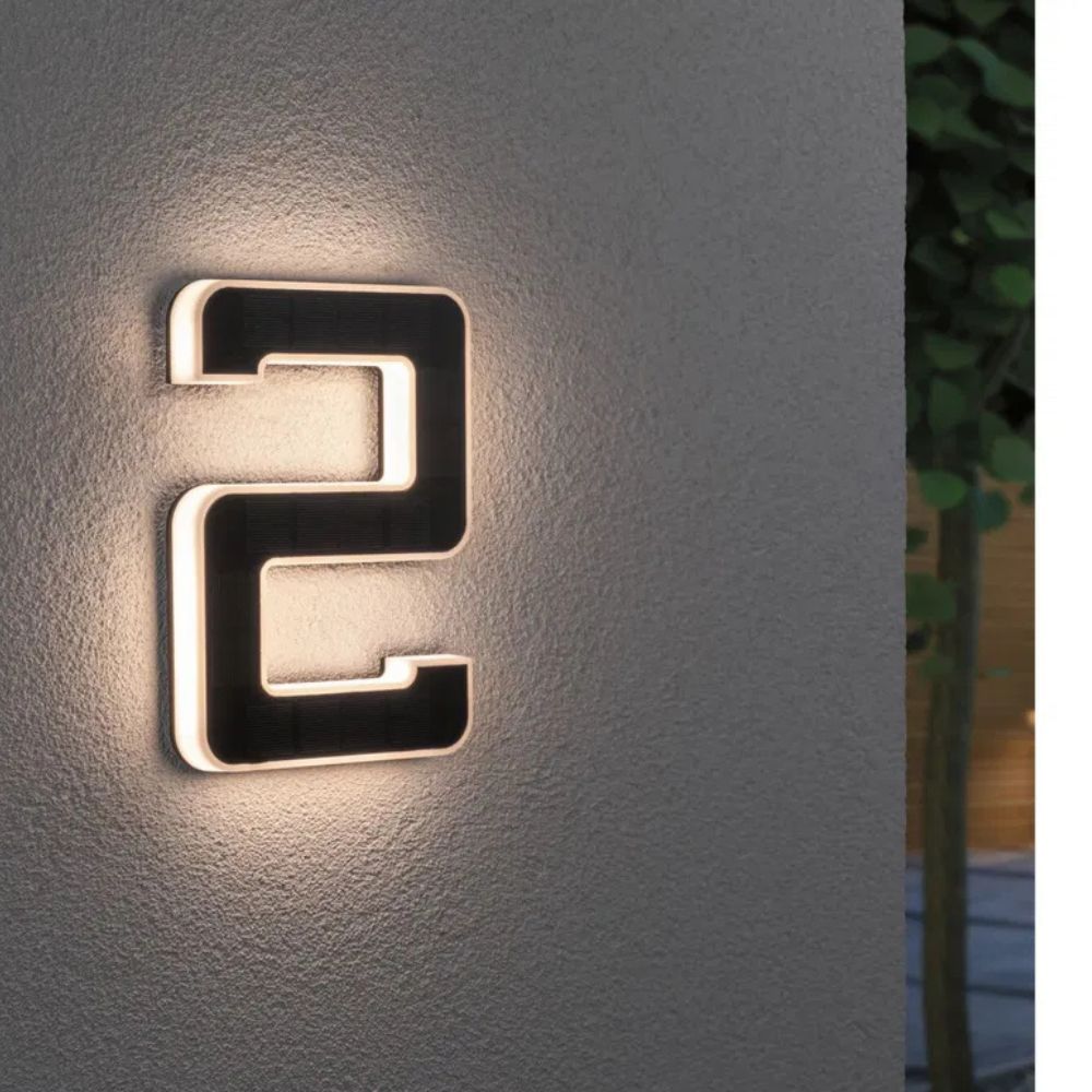 Zonneverlicht huisnummer met LED en schemersensor
