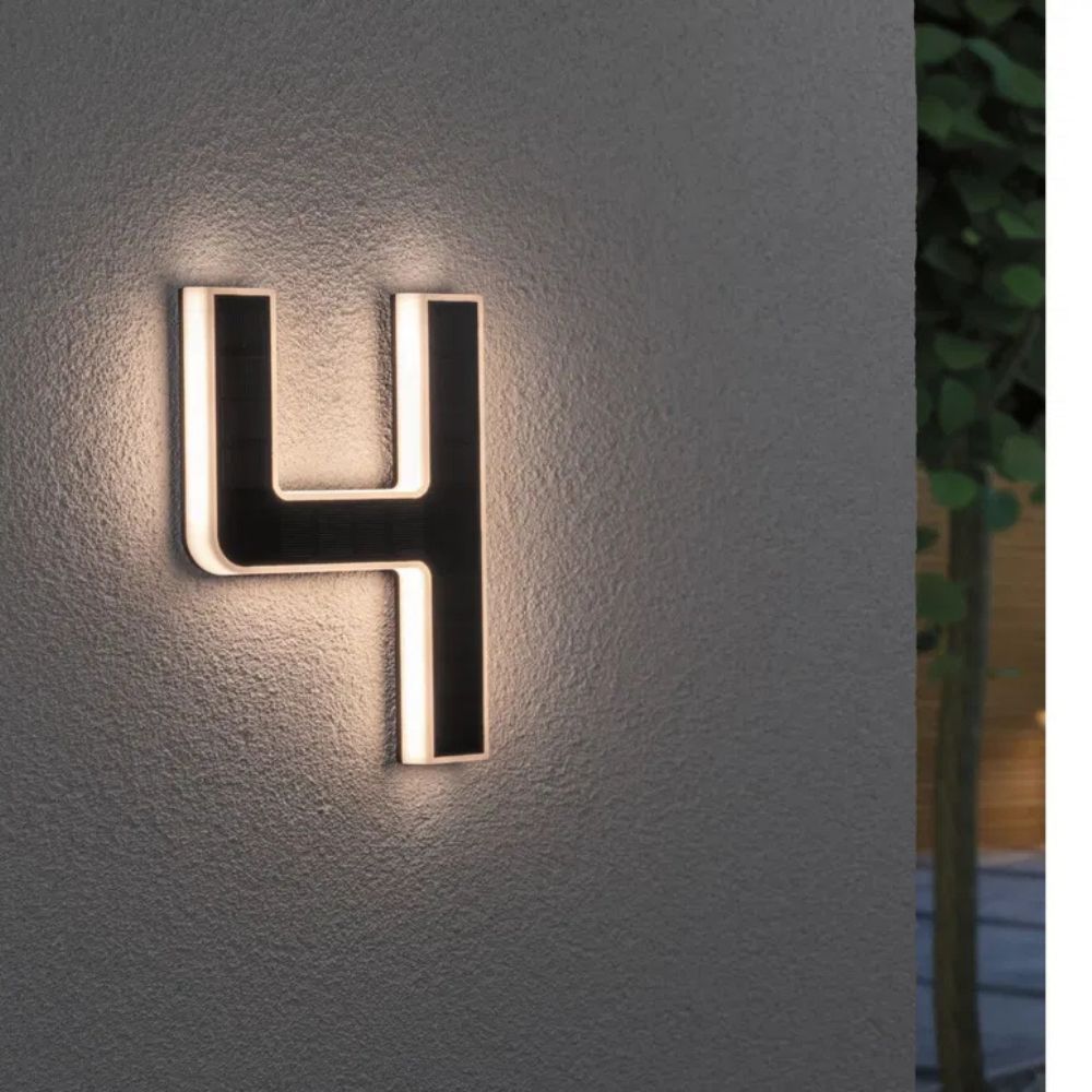 Zonneverlicht huisnummer met LED en schemersensor