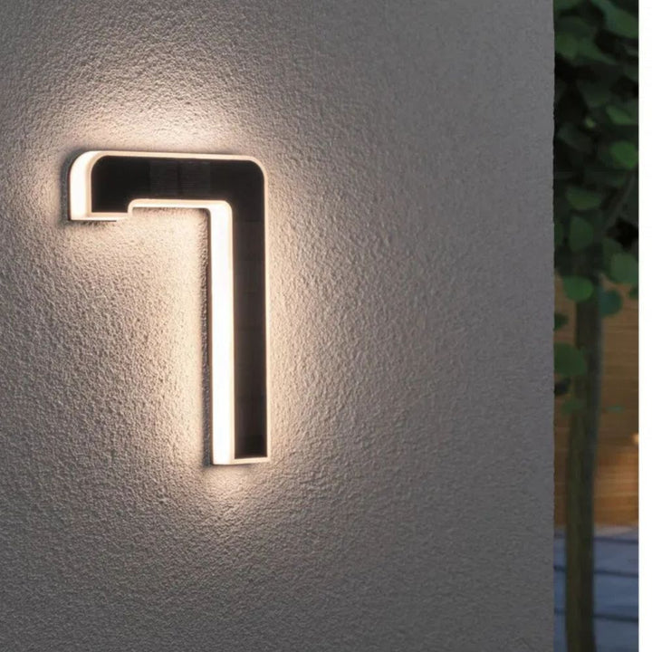 Zonneverlicht huisnummer met LED en schemersensor