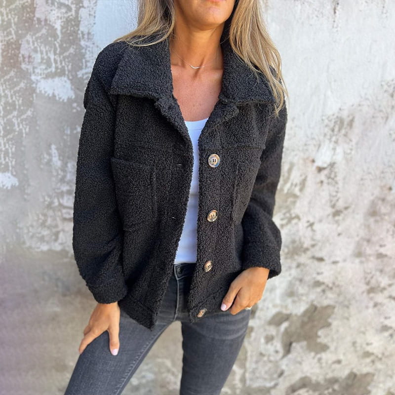 Bella - Stijlvolle Korte Bouclé Jas voor Dames - SkinzLine
