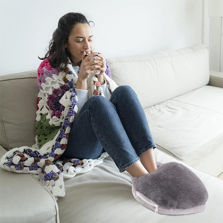 Verwarmde pluche voetenwarmer die snel warm wordt