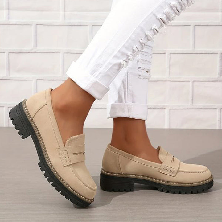 Orthopedische comfortloafers met gevoerde plateauzool