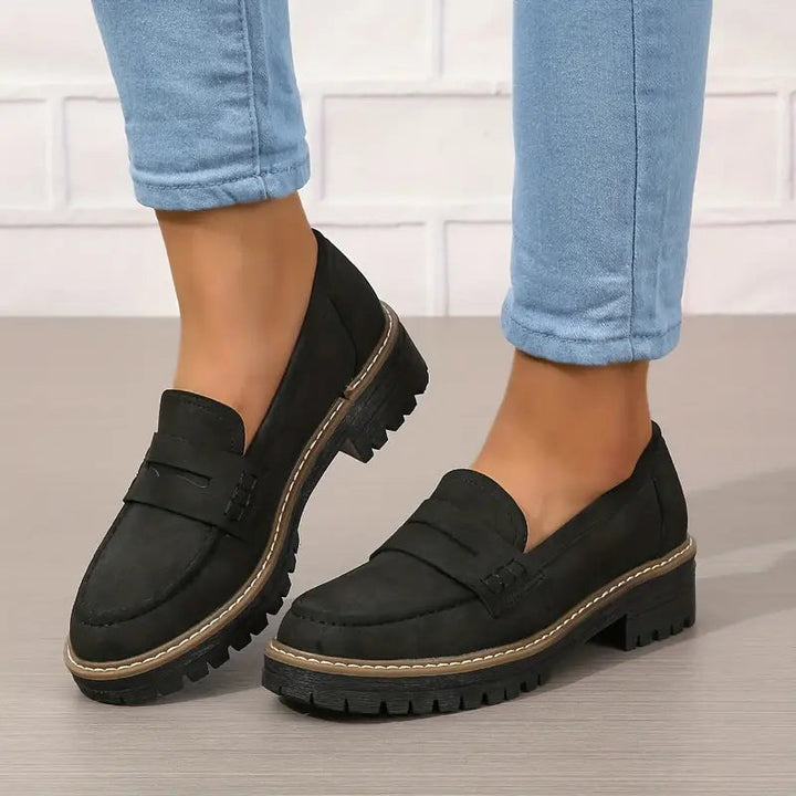 Orthopedische comfortloafers met gevoerde plateauzool