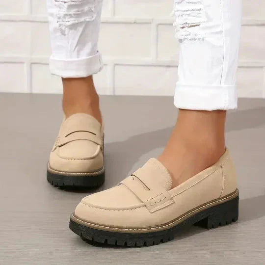 Orthopedische comfortloafers met gevoerde plateauzool